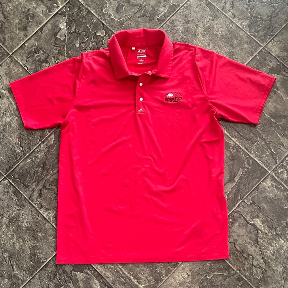 ADIDAS Men’s Puremotion Desert Pines Las Vegas Polo Snap Button Golf Shirt Sport